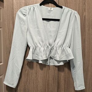Sunday Best Sky Blue Peplum Top